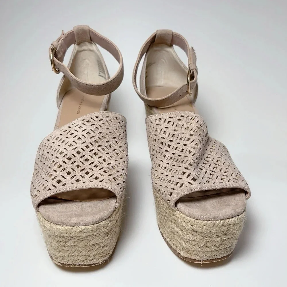 Nordstrom 14th Union Theryn Asymm Blush Pink Espadrille Wedge Sandal